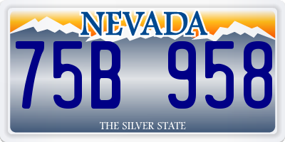 NV license plate 75B958