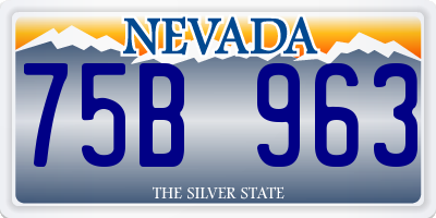 NV license plate 75B963