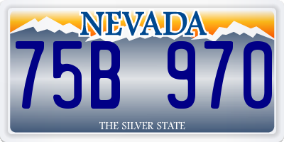 NV license plate 75B970