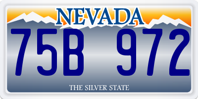 NV license plate 75B972