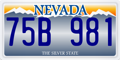 NV license plate 75B981