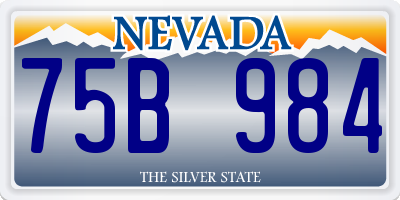 NV license plate 75B984