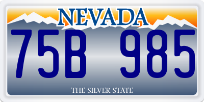 NV license plate 75B985