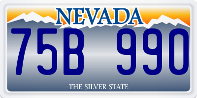 NV license plate 75B990
