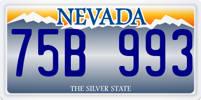 NV license plate 75B993