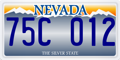 NV license plate 75C012