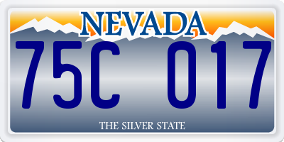 NV license plate 75C017