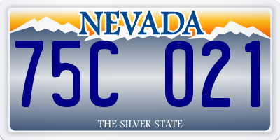 NV license plate 75C021