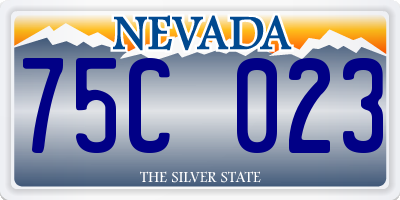 NV license plate 75C023