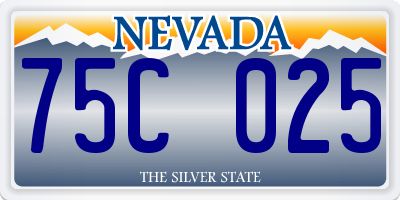 NV license plate 75C025