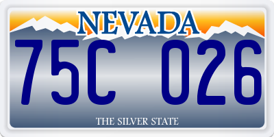 NV license plate 75C026