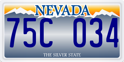 NV license plate 75C034