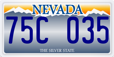 NV license plate 75C035