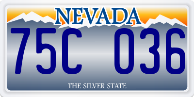 NV license plate 75C036