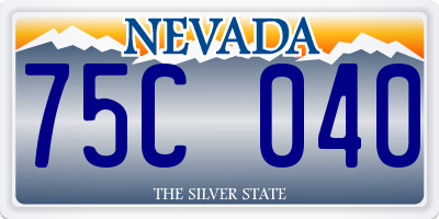 NV license plate 75C040