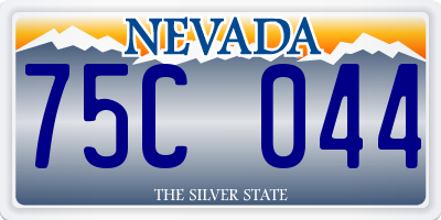 NV license plate 75C044