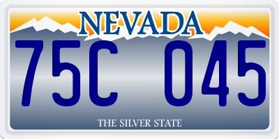 NV license plate 75C045