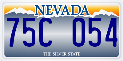 NV license plate 75C054