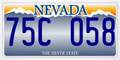 NV license plate 75C058