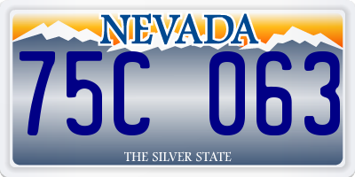 NV license plate 75C063