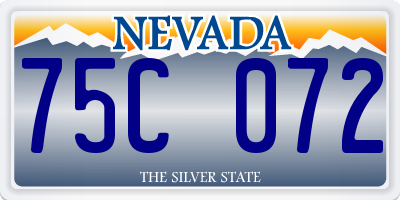 NV license plate 75C072