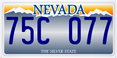 NV license plate 75C077
