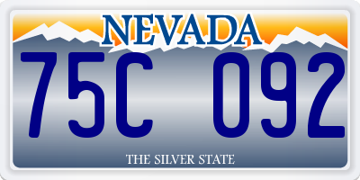 NV license plate 75C092