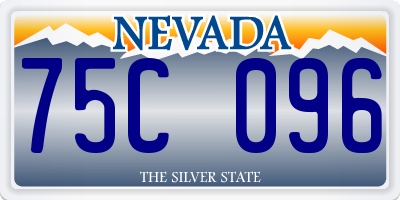 NV license plate 75C096