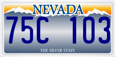 NV license plate 75C103