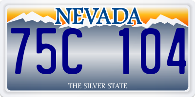 NV license plate 75C104