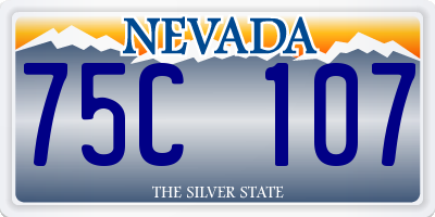 NV license plate 75C107