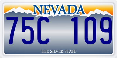 NV license plate 75C109