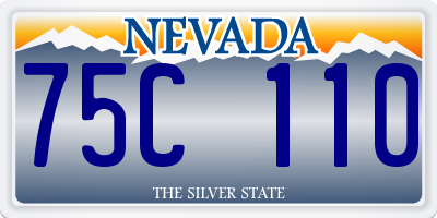 NV license plate 75C110