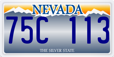 NV license plate 75C113