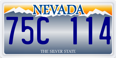 NV license plate 75C114