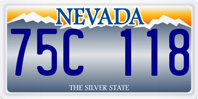 NV license plate 75C118