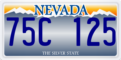 NV license plate 75C125