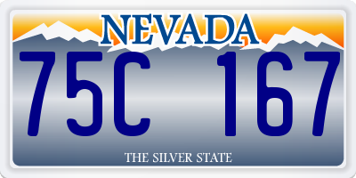 NV license plate 75C167