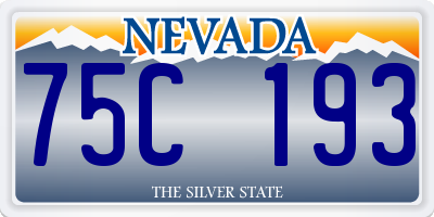 NV license plate 75C193