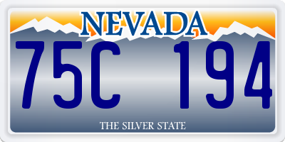 NV license plate 75C194