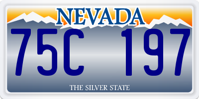 NV license plate 75C197