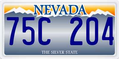 NV license plate 75C204