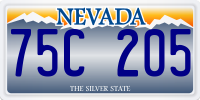 NV license plate 75C205