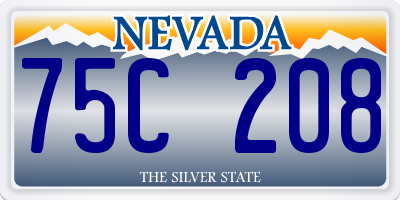 NV license plate 75C208