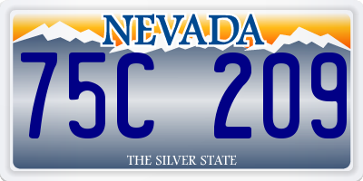NV license plate 75C209