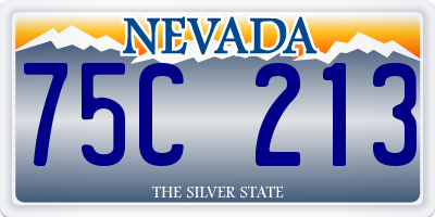 NV license plate 75C213