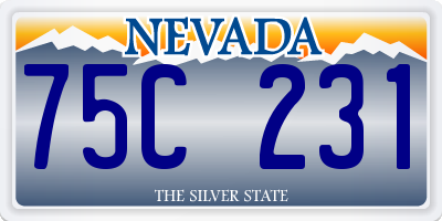 NV license plate 75C231