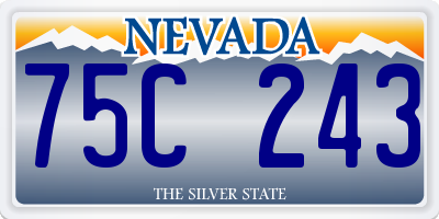 NV license plate 75C243