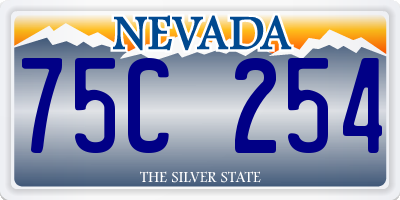 NV license plate 75C254