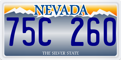NV license plate 75C260